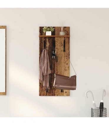 vidaXL Wall-Mounted Coat Rack Old Wood 40 x 10 x 90 cm Engineered wood