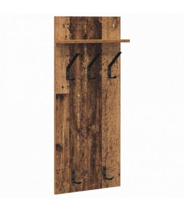 vidaXL Wall-Mounted Coat Rack Old Wood 40 x 10 x 90 cm Engineered wood
