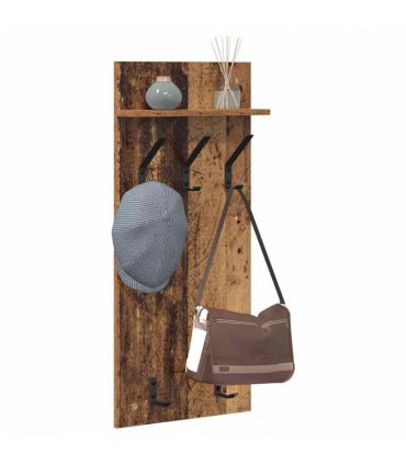 vidaXL Wall-Mounted Coat Rack Old Wood 40 x 10 x 90 cm Engineered wood