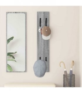 vidaXL Wall-Mounted Coat Rack Grey Sonoma 20 x 1.5 x 100 cm