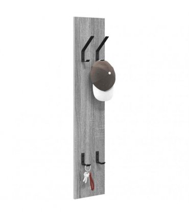 vidaXL Wall-Mounted Coat Rack Grey Sonoma 20 x 1.5 x 100 cm