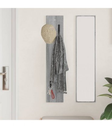 vidaXL Wall-Mounted Coat Rack Grey Sonoma 20 x 1.5 x 100 cm