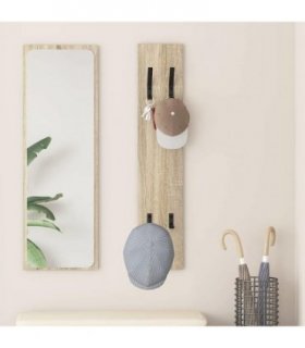 vidaXL Wall-Mounted Coat Rack Sonoma oak 20 x 1.5 x 100 cm