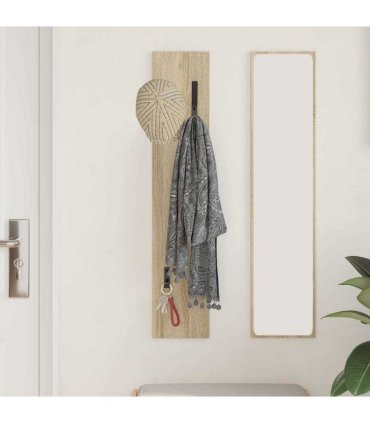 vidaXL Wall-Mounted Coat Rack Sonoma oak 20 x 1.5 x 100 cm