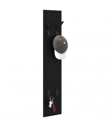 vidaXL Wall-Mounted Coat Rack Wall-mounted Black Oak 20 x 1.5 x 100 cm