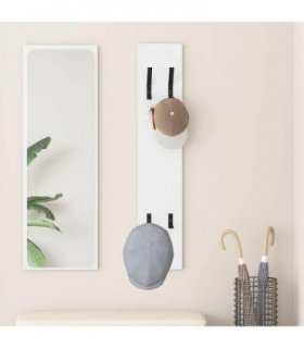 vidaXL Wall-Mounted Coat Rack White 20 x 1.5 x 100 cm Engineered wood