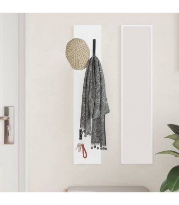 vidaXL Wall-Mounted Coat Rack White 20 x 1.5 x 100 cm Engineered wood