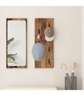 vidaXL Wall-Mounted Coat Rack Wall-mounted Old Wood 30 x 1.5 x 80 cm