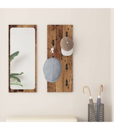 vidaXL Wall-Mounted Coat Rack Wall-mounted Old Wood 30 x 1.5 x 80 cm