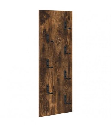 vidaXL Wall-Mounted Coat Rack Wall-mounted Smoked Oak 30 x 1.5 x 80 cm