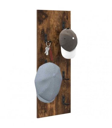 vidaXL Wall-Mounted Coat Rack Wall-mounted Smoked Oak 30 x 1.5 x 80 cm