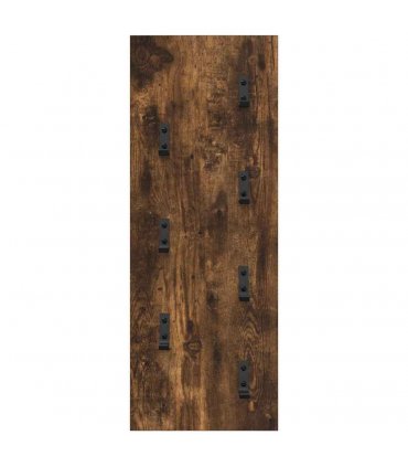 vidaXL Wall-Mounted Coat Rack Wall-mounted Smoked Oak 30 x 1.5 x 80 cm