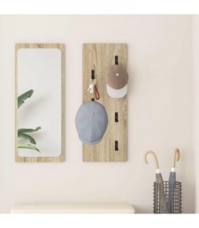 vidaXL Wall-Mounted Coat Rack Wall-mounted Sonoma Oak 30 x 1.5 x 80 cm
