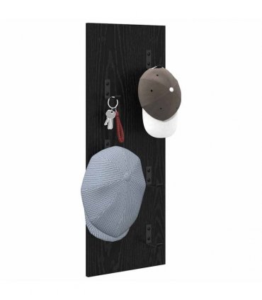 vidaXL Wall-Mounted Coat Rack Wall-mounted Black Oak 30 x 1.5 x 80 cm