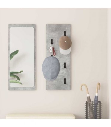 vidaXL Wall-Mounted Coat Rack Concrete Grey 30 x 1.5 x 80 cm