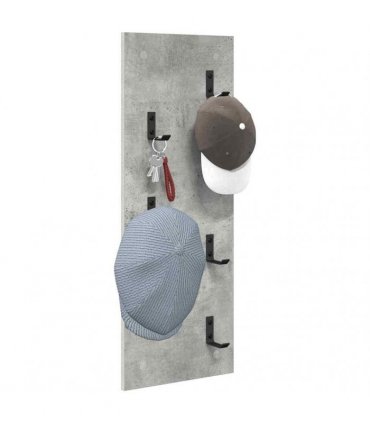 vidaXL Wall-Mounted Coat Rack Concrete Grey 30 x 1.5 x 80 cm