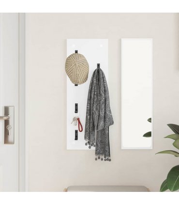 vidaXL Wall-Mounted Coat Rack White 30 x 1.5 x 80 cm Engineered wood
