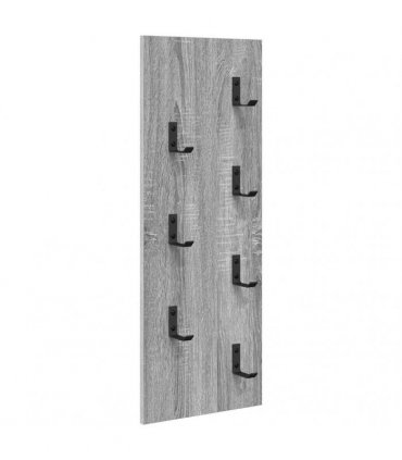 vidaXL Wall-Mounted Coat Rack Grey Sonoma 30 x 1.5 x 80 cm
