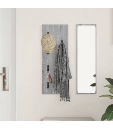 vidaXL Wall-Mounted Coat Rack Grey Sonoma 30 x 1.5 x 80 cm