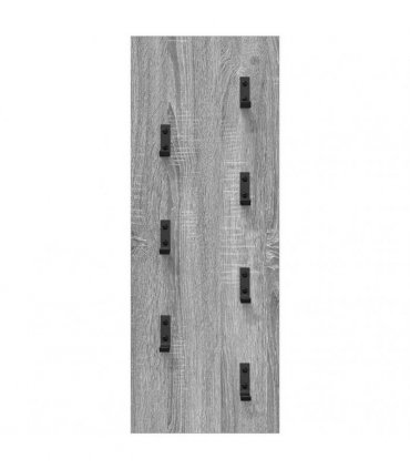 vidaXL Wall-Mounted Coat Rack Grey Sonoma 30 x 1.5 x 80 cm