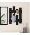 vidaXL Wall-Mounted Coat Rack Black Oak 60 x 3 x 82 cm Engineered wood