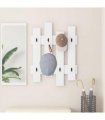 vidaXL Wall-Mounted Coat Rack White 60 x 3 x 82 cm Engineered wood