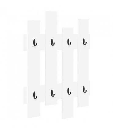 vidaXL Wall-Mounted Coat Rack White 60 x 3 x 82 cm Engineered wood