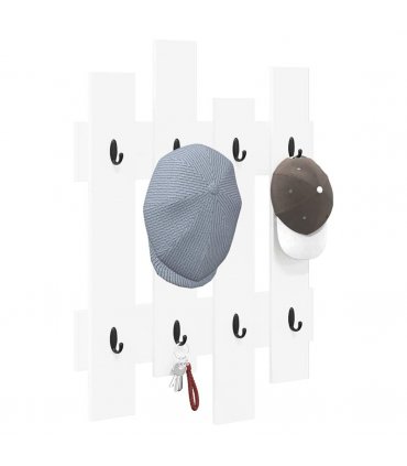 vidaXL Wall-Mounted Coat Rack White 60 x 3 x 82 cm Engineered wood