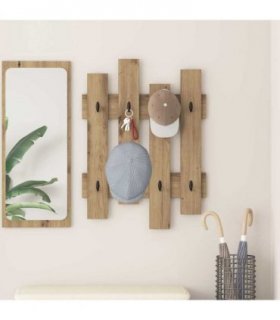 vidaXL Wall-Mounted Coat Rack Wall-mounted Artisan Oak 60 x 3 x 82 cm