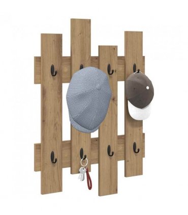 vidaXL Wall-Mounted Coat Rack Wall-mounted Artisan Oak 60 x 3 x 82 cm