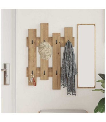 vidaXL Wall-Mounted Coat Rack Wall-mounted Artisan Oak 60 x 3 x 82 cm