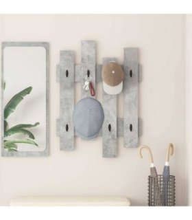 vidaXL Wall-Mounted Coat Rack Concrete Grey 60 x 3 x 82 cm
