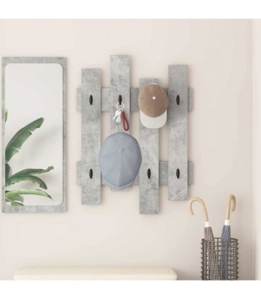 vidaXL Wall-Mounted Coat Rack Concrete Grey 60 x 3 x 82 cm