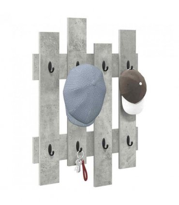 vidaXL Wall-Mounted Coat Rack Concrete Grey 60 x 3 x 82 cm