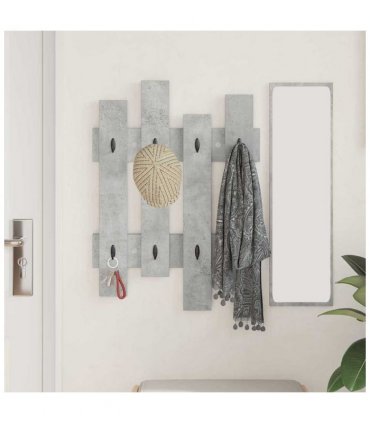 vidaXL Wall-Mounted Coat Rack Concrete Grey 60 x 3 x 82 cm