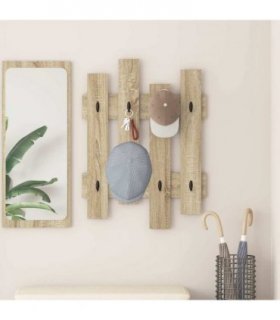vidaXL Wall-Mounted Coat Rack Wall-mounted Sonoma Oak 60 x 3 x 82 cm