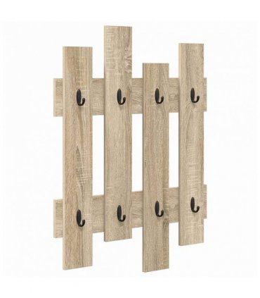 vidaXL Wall-Mounted Coat Rack Wall-mounted Sonoma Oak 60 x 3 x 82 cm