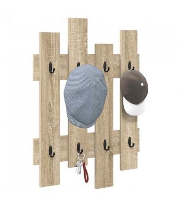 vidaXL Wall-Mounted Coat Rack Wall-mounted Sonoma Oak 60 x 3 x 82 cm