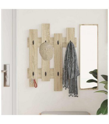vidaXL Wall-Mounted Coat Rack Wall-mounted Sonoma Oak 60 x 3 x 82 cm
