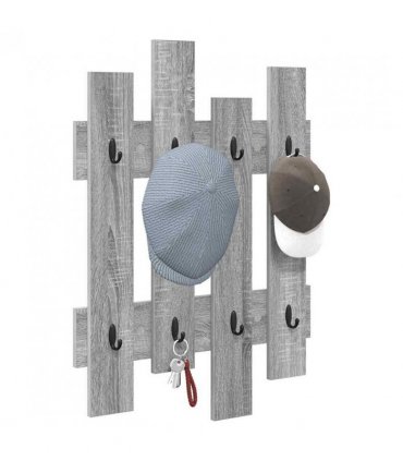 vidaXL Wall-Mounted Coat Rack Wall-mounted Grey Sonoma 60 x 3 x 82 cm