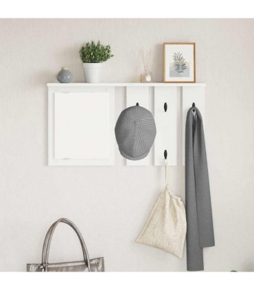 vidaXL Wall-Mounted Coat Rack White 85 x 10 x 45 cm Engineered wood