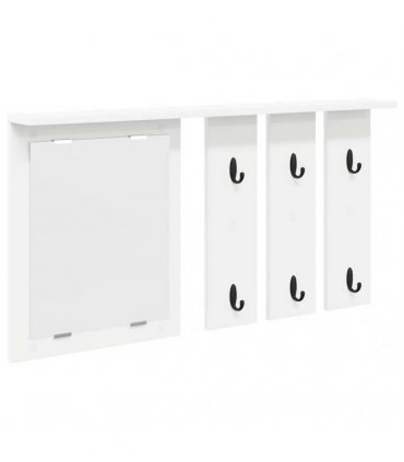 vidaXL Wall-Mounted Coat Rack White 85 x 10 x 45 cm Engineered wood
