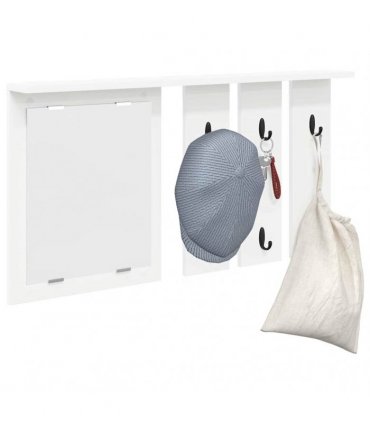 vidaXL Wall-Mounted Coat Rack White 85 x 10 x 45 cm Engineered wood