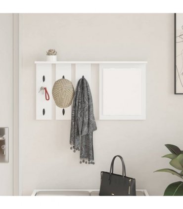 vidaXL Wall-Mounted Coat Rack White 85 x 10 x 45 cm Engineered wood