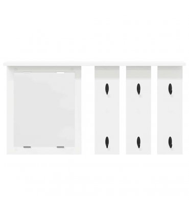 vidaXL Wall-Mounted Coat Rack White 85 x 10 x 45 cm Engineered wood