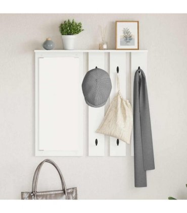 vidaXL Wall-Mounted Coat Rack White 84 x 10 x 80 cm Engineered wood