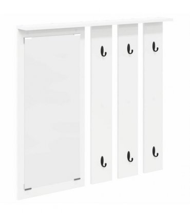 vidaXL Wall-Mounted Coat Rack White 84 x 10 x 80 cm Engineered wood