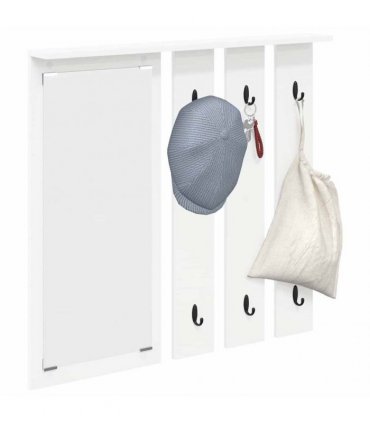 vidaXL Wall-Mounted Coat Rack White 84 x 10 x 80 cm Engineered wood