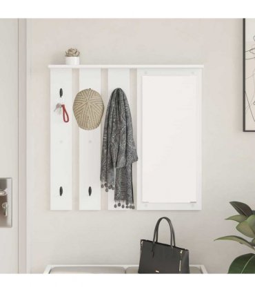 vidaXL Wall-Mounted Coat Rack White 84 x 10 x 80 cm Engineered wood