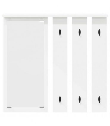 vidaXL Wall-Mounted Coat Rack White 84 x 10 x 80 cm Engineered wood
